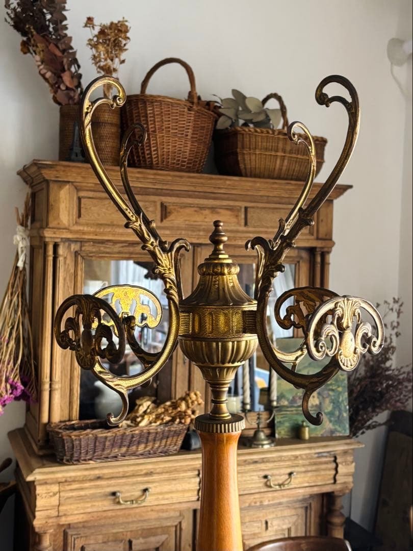 イタリア アンティーク コートラック ポールハンガー