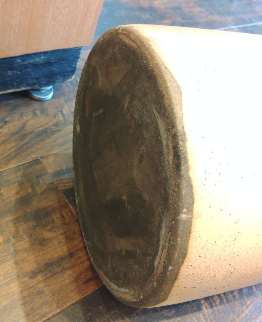大津絵　徳利　鬼の寒念仏　超特大　高さ約52cm 　陶器製　酒器