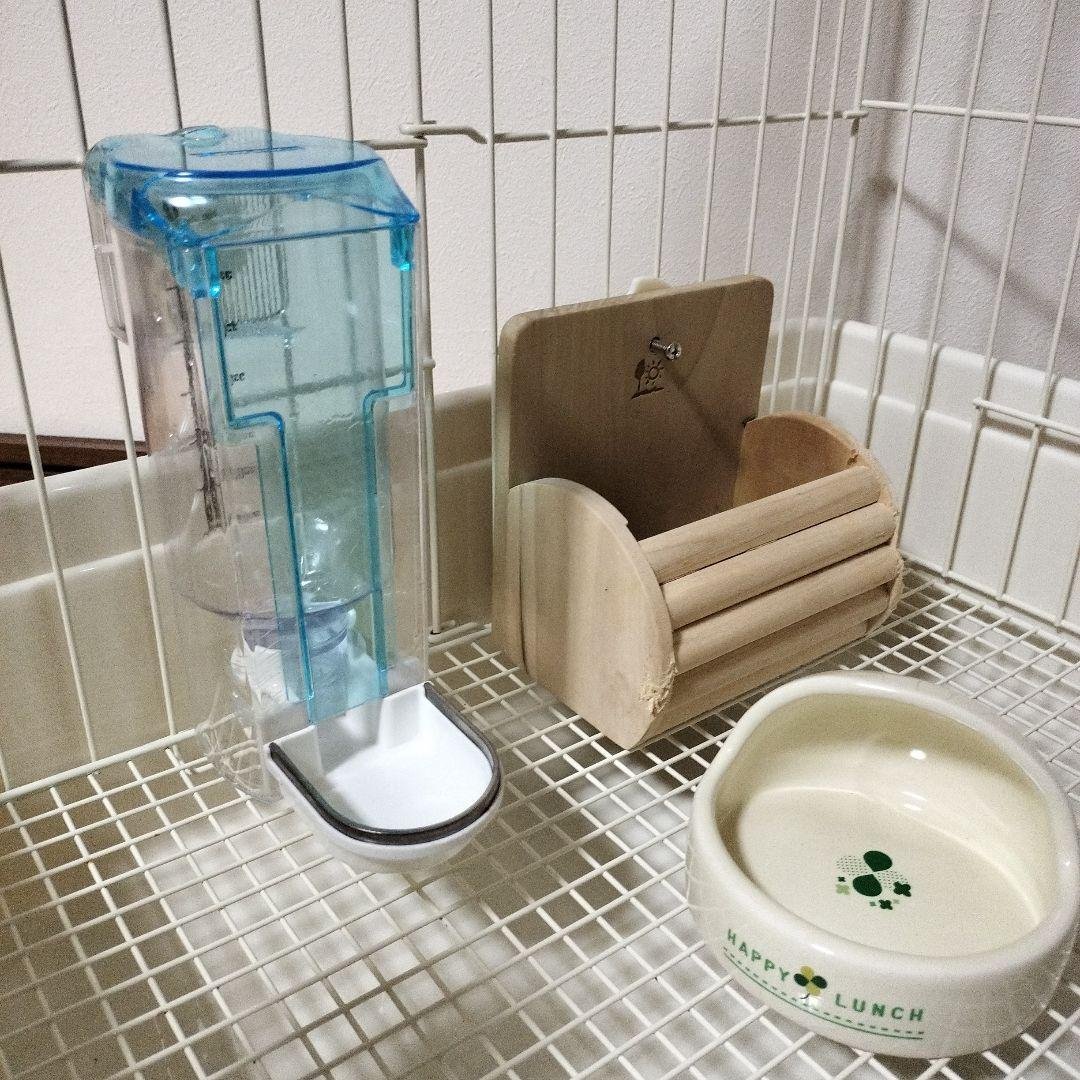 兎用ケージ 小物付(スターターキット、介護用にも)大きめ、段差少ないフラット70