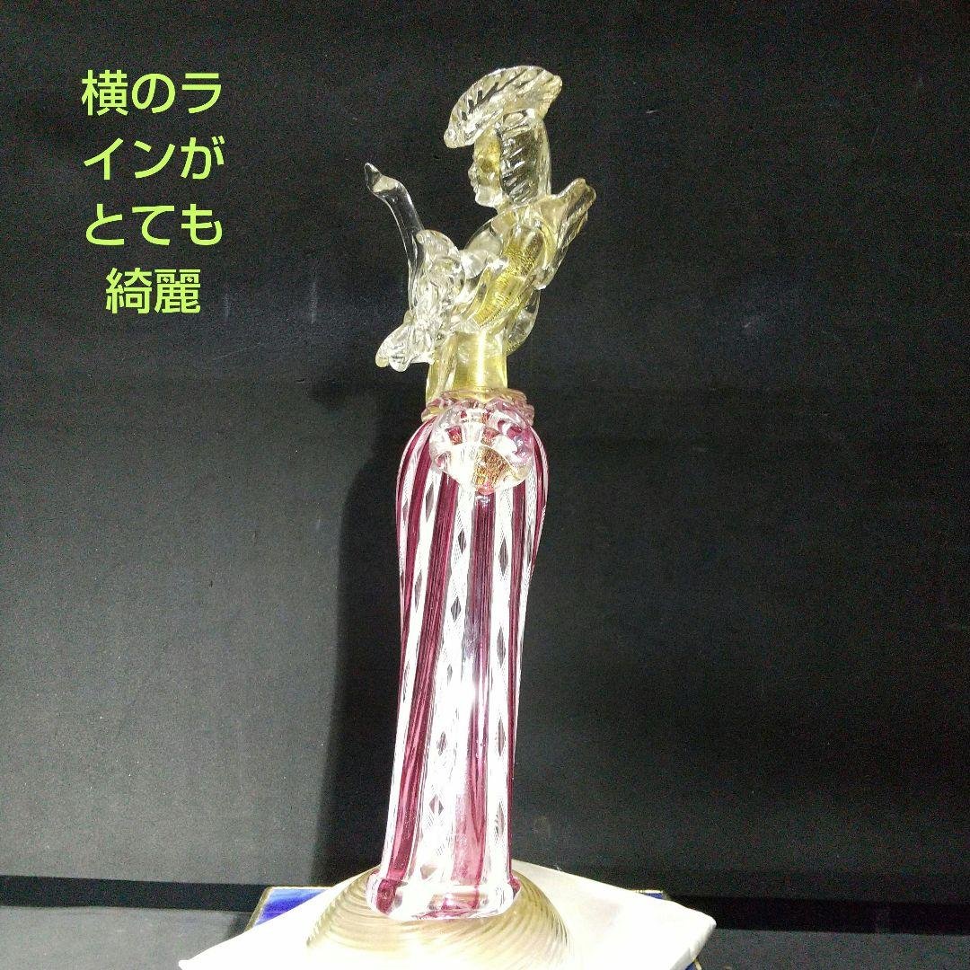 イタリア製ベネチアん ムラ―ノ島ガラス工芸品 大型フィギュリン 33cm 貴婦人