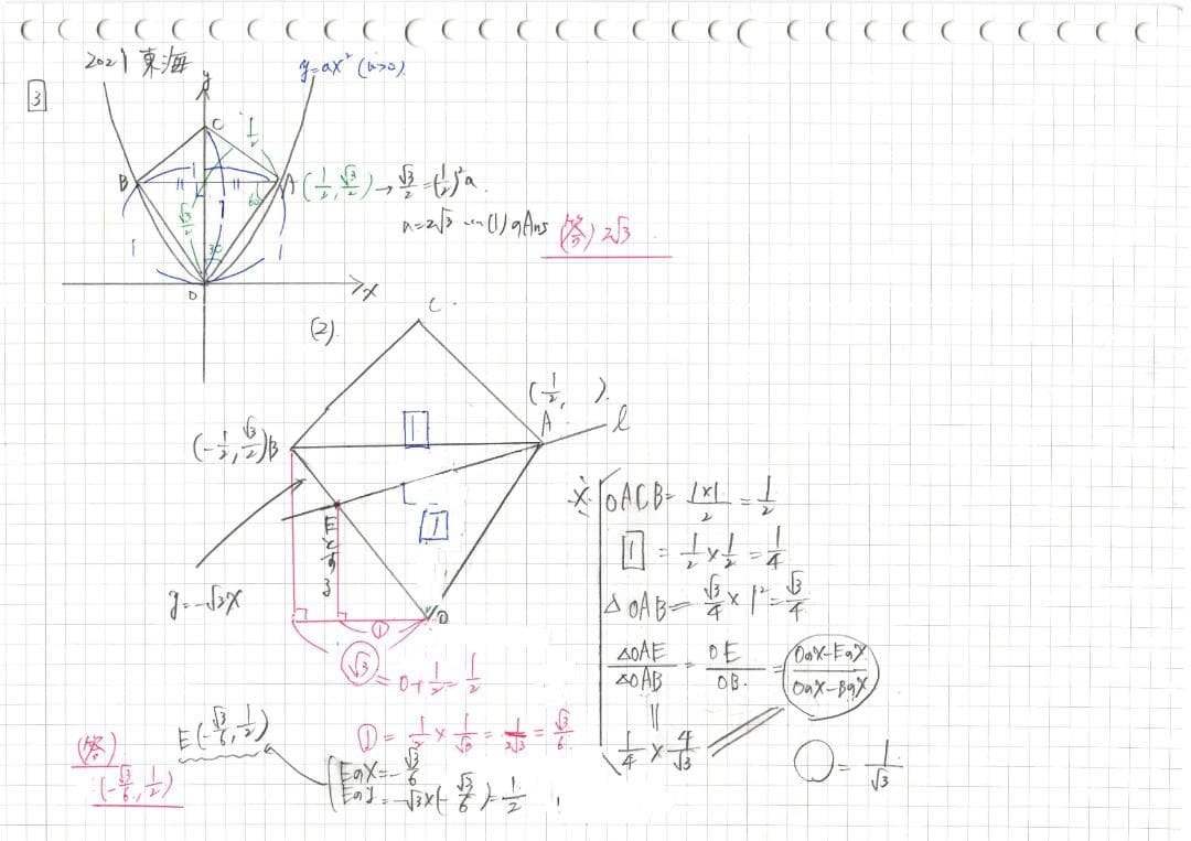 塾講師オリジナル数学解説 全問動画付!! 東海 2021-26 高校入試 過去問