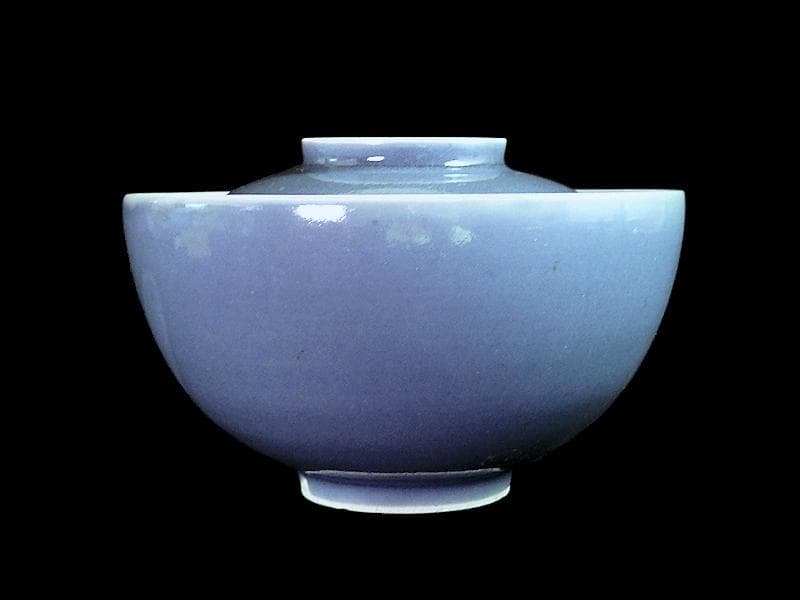 古伊万里　薄瑠璃　蓋茶碗　江戸期　E380AS-CHs
