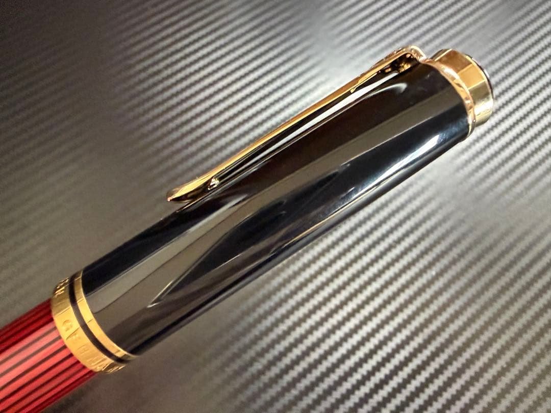 未使用に近い ペリカン スーベレーン M800 赤縞 M 中字 万年筆